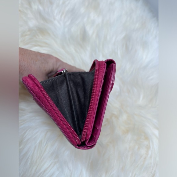 Rowallan of Scotland Sedona Raspberry Zippy Long Wallet , Soft Leather - Picture 8 of 16